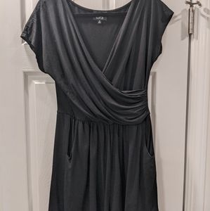 A-line surplice black romper